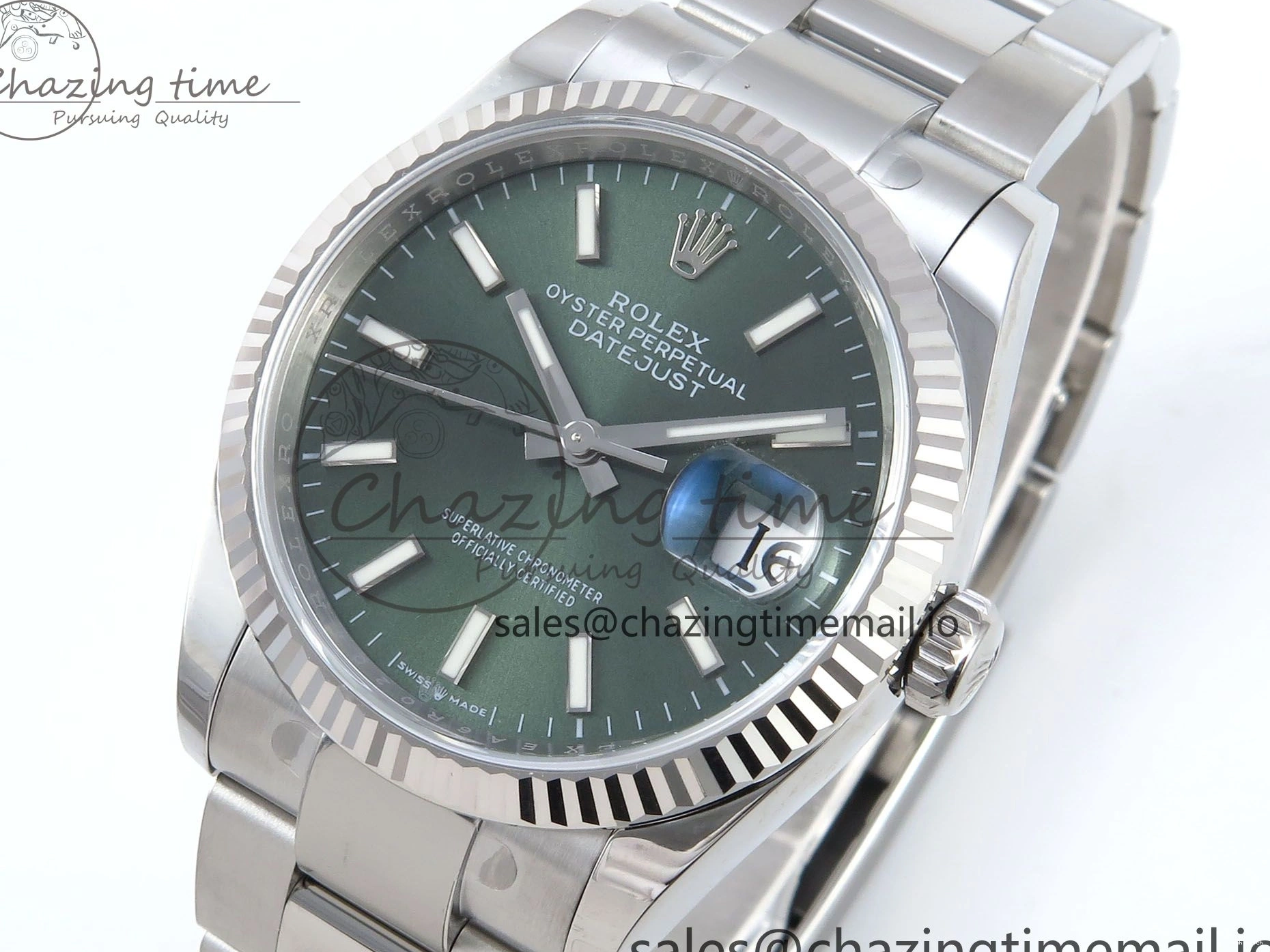 Dial EWEF DateJust 126234 A3235 Bracelet on Stick 36 Green Edition Oyster Best 0509